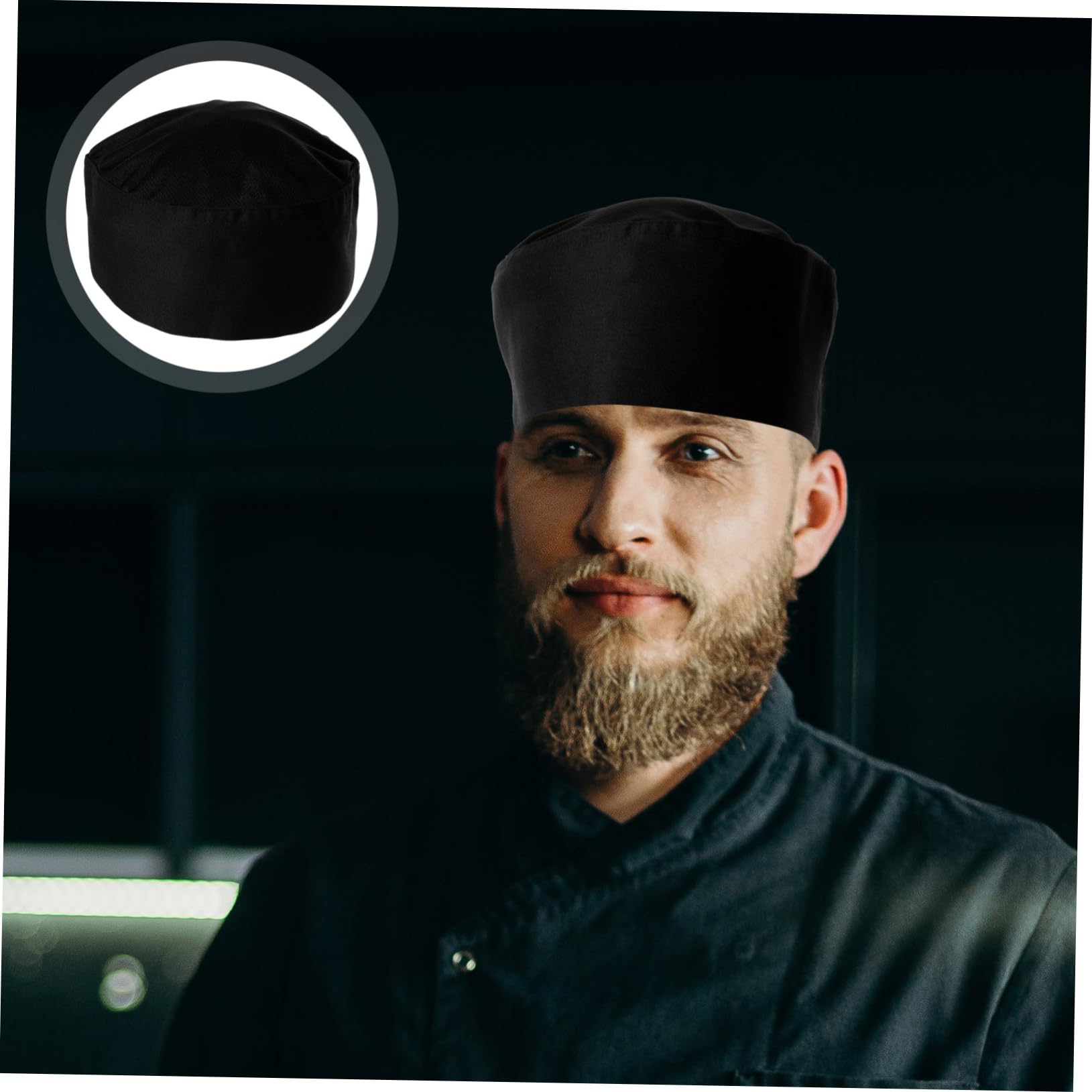 VALICLUD Sombrero de Cocinero Gorro de Chef Gorro de Cocina Gorro japonés Sombreros de Cocina Sí Sombrero de Uniforme de Cocinero Sombreros para Servir algodón Black