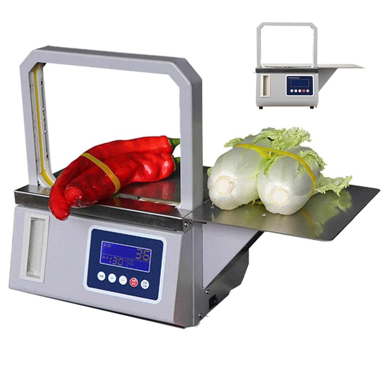 Automatische Bündelmaschine, elektrische Umreifungsmaschine mit Zählfunktion, ideal für Supermärkte, Frischkostläden, Einzelhandelsgeschäfte für schnelle Produktverpackungen