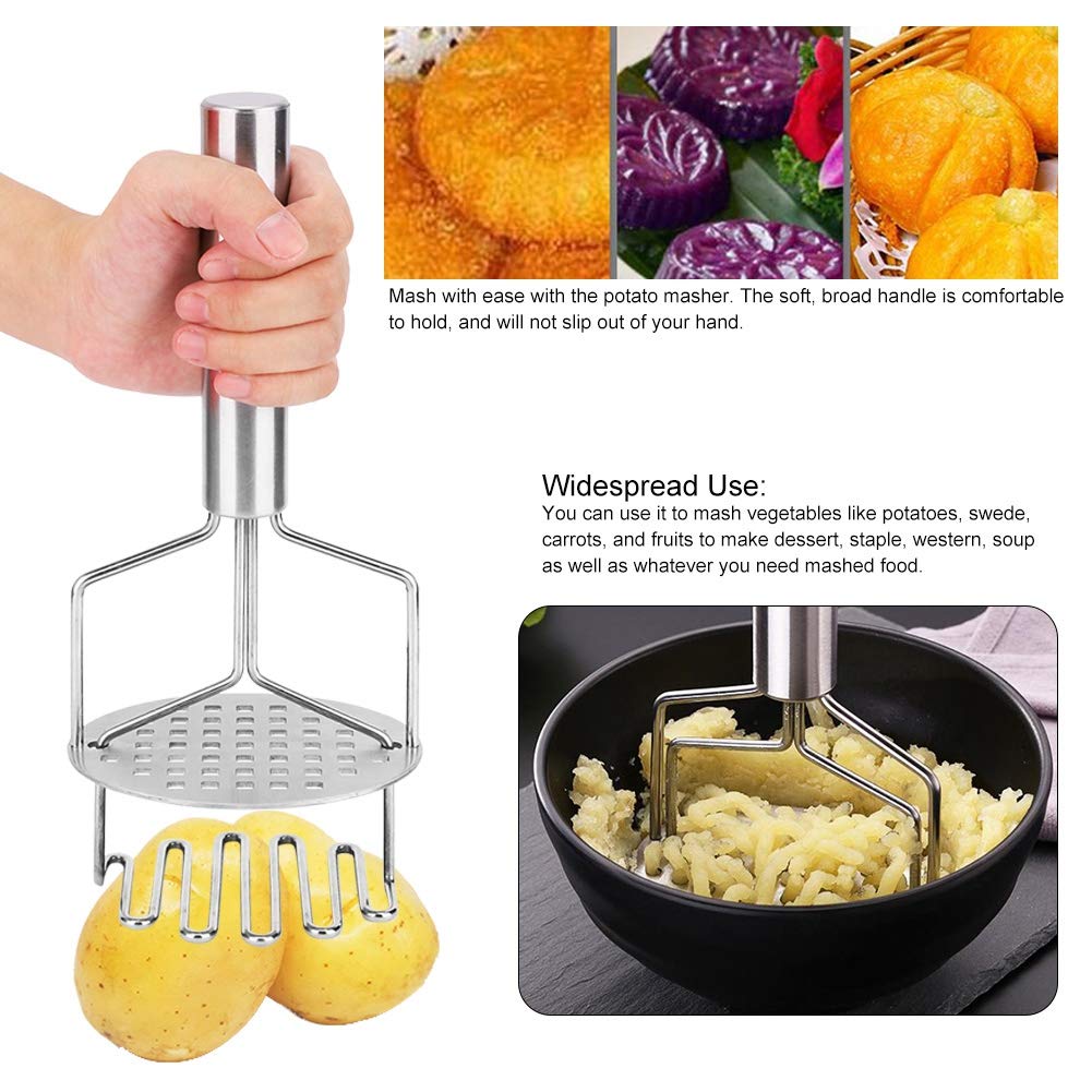 Edelstahl Kartoffelstampfer Langlebig Doppelschicht Kartoffelpresse Küche Kartoffelpresse Hand Kartoffelpüree Maker/3281
