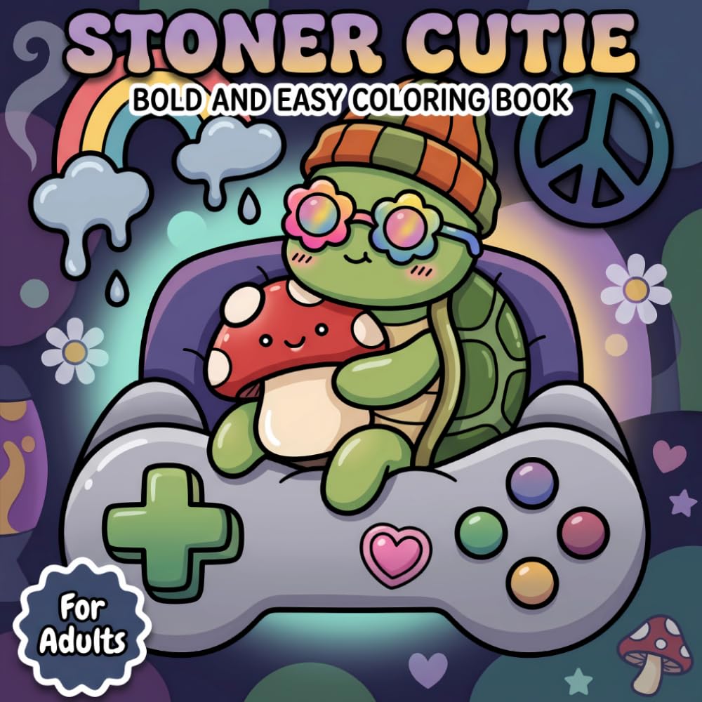 Stoner Cutie: A Fun Coloring Book Of Groovy Animal Illustrations For Peaceful Downtime, Gentle Creativity, And Feel-Good Moments