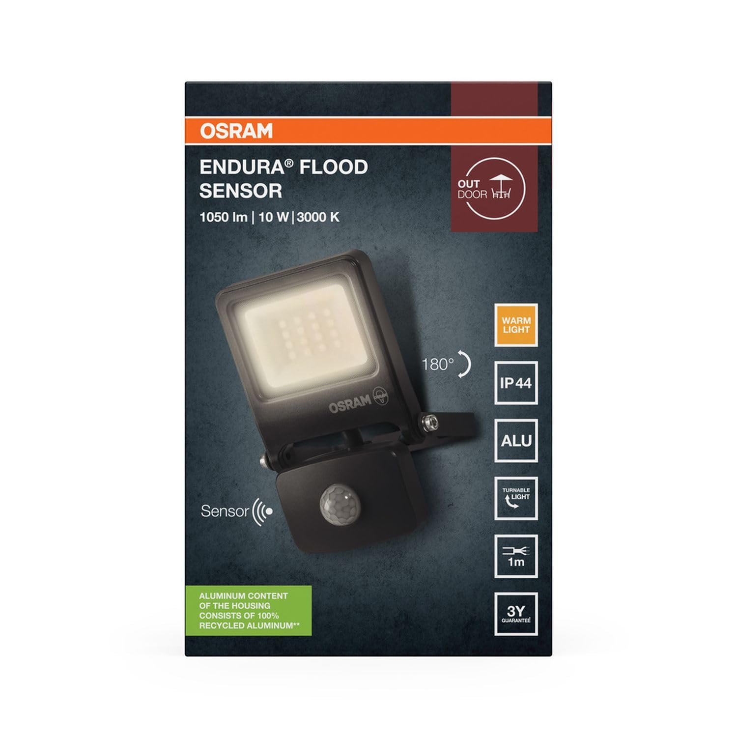 Licht-Erlebnisse LED Außenstrahler mit Bewegungsmelder Aluminium Dunkelgrau 3000 K IP44 Außen modern gemütlich H:16.8 cm stilvoll Spot Haus