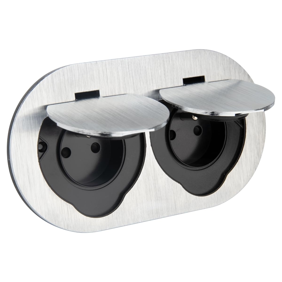 Double prise de sol étanche Initiale 16A 2P T IP55 - Métal brossé