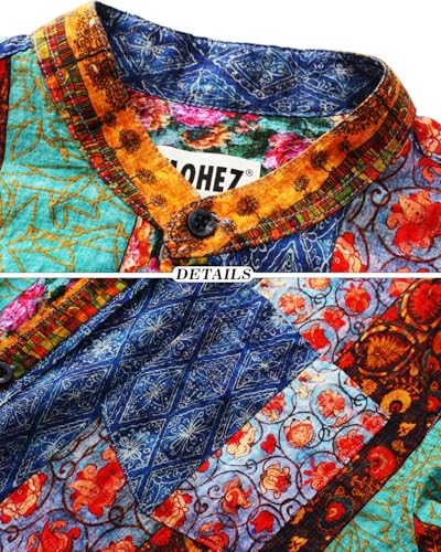 Men Hawaiian Shirt Floral Short Sleeve Shirts Summer Vacation Print Casual Button Down Beach Shirt4