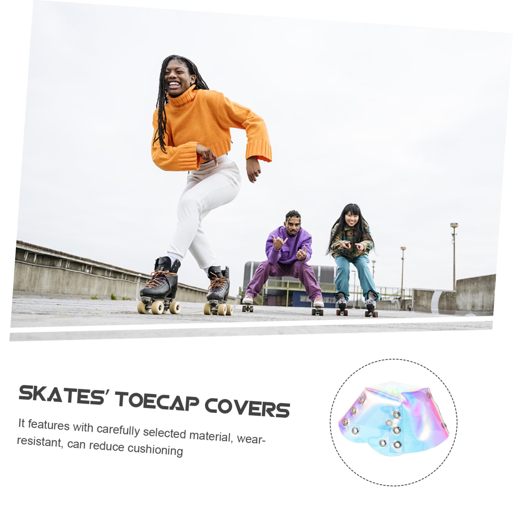BESPORTBLE Schlittschuhe zubehör Rollschuhzubehör Rollschuh Schutzkappen Skates Zubehör Skating-Klingenschutz Rollschuhsocken Skateboard Zehenkappen, Protektoren Skate-Zehenschutz PVC