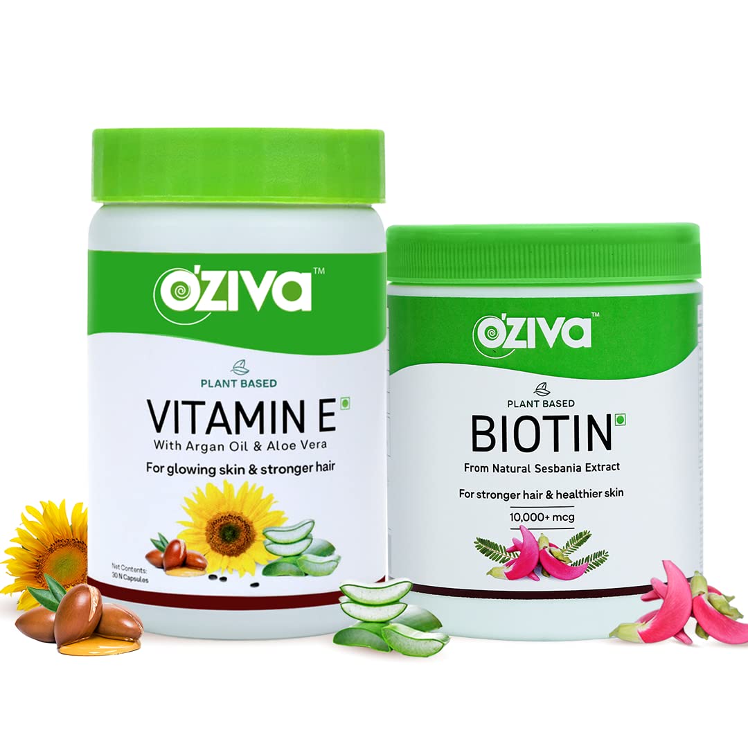 See full amazon price history chart for OZiva Plant Based Natural Vitamin E (With Sunflower Oil & Argan Oil) For Face & Skin Glow,30 Capsules & Plant Based Biotin 10000+ Mcg (With Natural Sesbania Agati Extract),125G (Combo Pack) OZiva Plant Based Natural Vitamin E (With Sunflower Oil & Argan Oil) For Face & Skin Glow,30 Capsules & Plant Based Biotin 10000+ Mcg (With Natural Sesbania Agati Extract),125G (Combo Pack) (B09JZ6TH16) Amazon Price History, Amazon Price Tracker