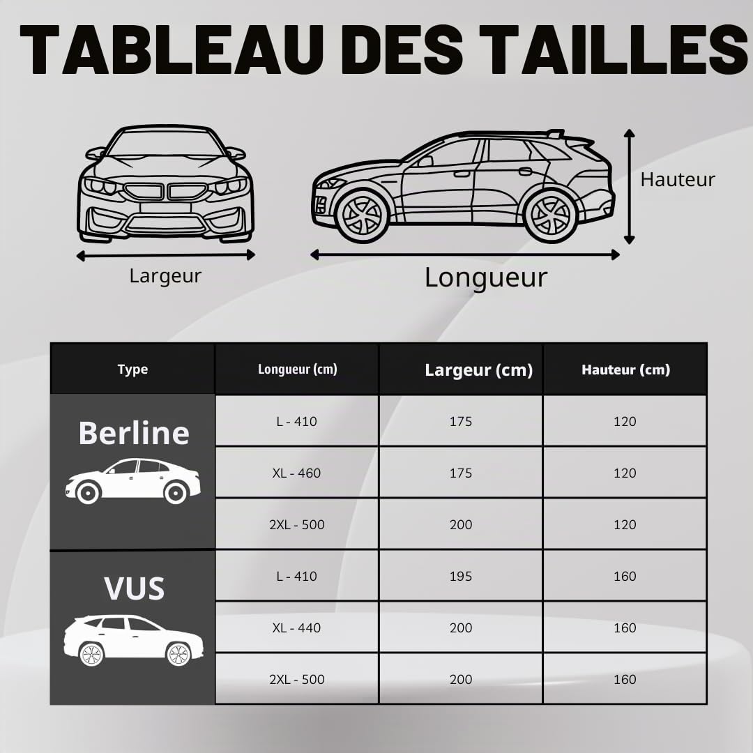 HBCOLLECTION Housse de Protection Anti-grêle pour Auto Voiture (2XL-5.00m)