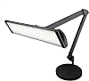 Neatfi Ultra 3,500 Lumens LED Desk Lamp – 45W, 66cm Wide Metal Shade, 270 SMD LEDs, Shadow-Free | Adjustable Brightness | Non-Flickering Task Light for Nail, Craft & Office (Black, Non-CCT with Base) [Energy Class G]