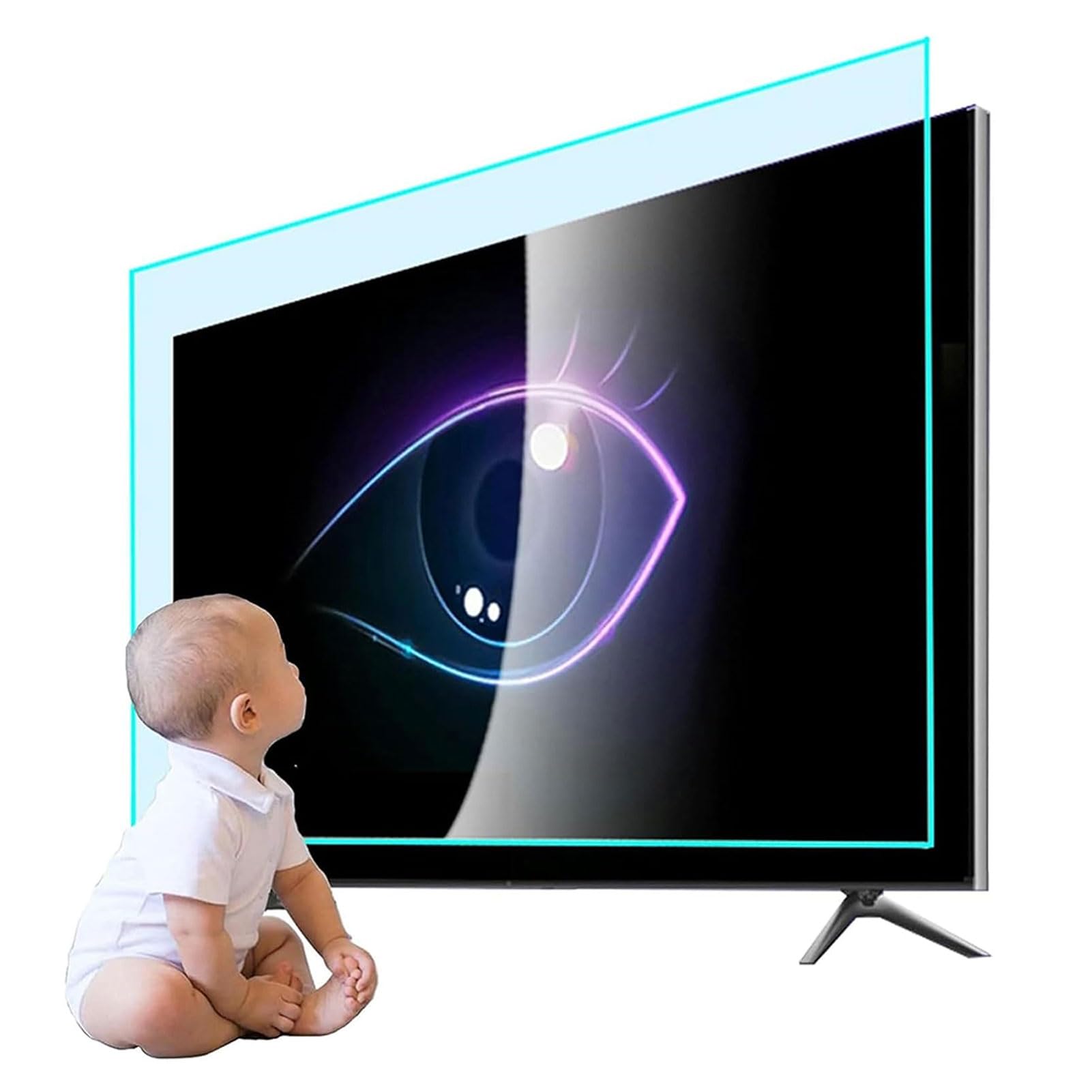 Ochraniacz Ekranu 43-75 Cali Filtr Monitora Z Niebieskim Światłem Telewizora, Bez Pęcherzyków, Odporny Na Zarysowania, Do Telewizorów LCD, LED, 4k OLED i QLED HDTV,75in1645x930mm
