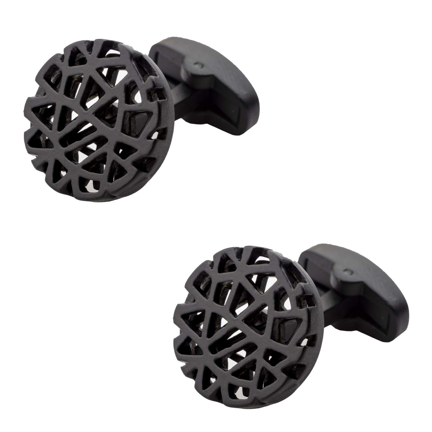 The Tie Hub Black Net Circular Cufflinks For Mens Gift For Men (B07WQXQRKR) Amazon Price History, Amazon Price Tracker