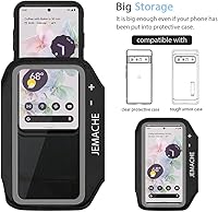 Vista 6 de Pixel 10 9 Pro - Brazalete JEMACHE resistente al agua, para gimnasio, correr, entrenamientos, teléfono para Google Pixel 10Pro 9Pro 10 9 8 7 9a 8a