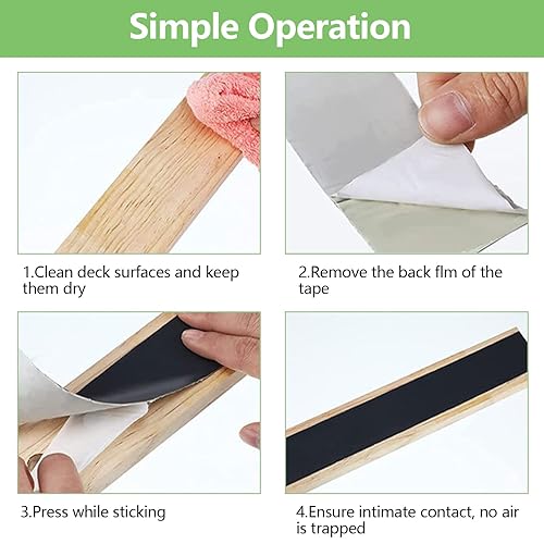 Miniatura 5 de Cinta de viguetas de cubierta, 1-58 pulgadas x 50 pies, cinta de butilo impermeable y resistente a la intemperie, para vigas y vigas (6 rollos)