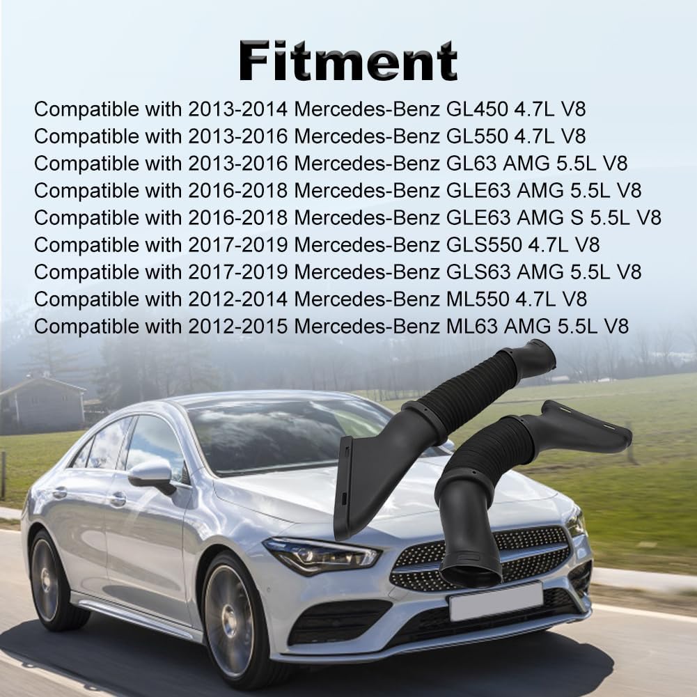 Air Intake Hose Tube Compatible with Mercedes Benz GL450 GL550 GLS550 ML550 GLS63 GL63 ML63 GLE63 AMG S 2012-2019 Engine Filter Air Intake Duct Hose Replace A2780902482 A2780902582