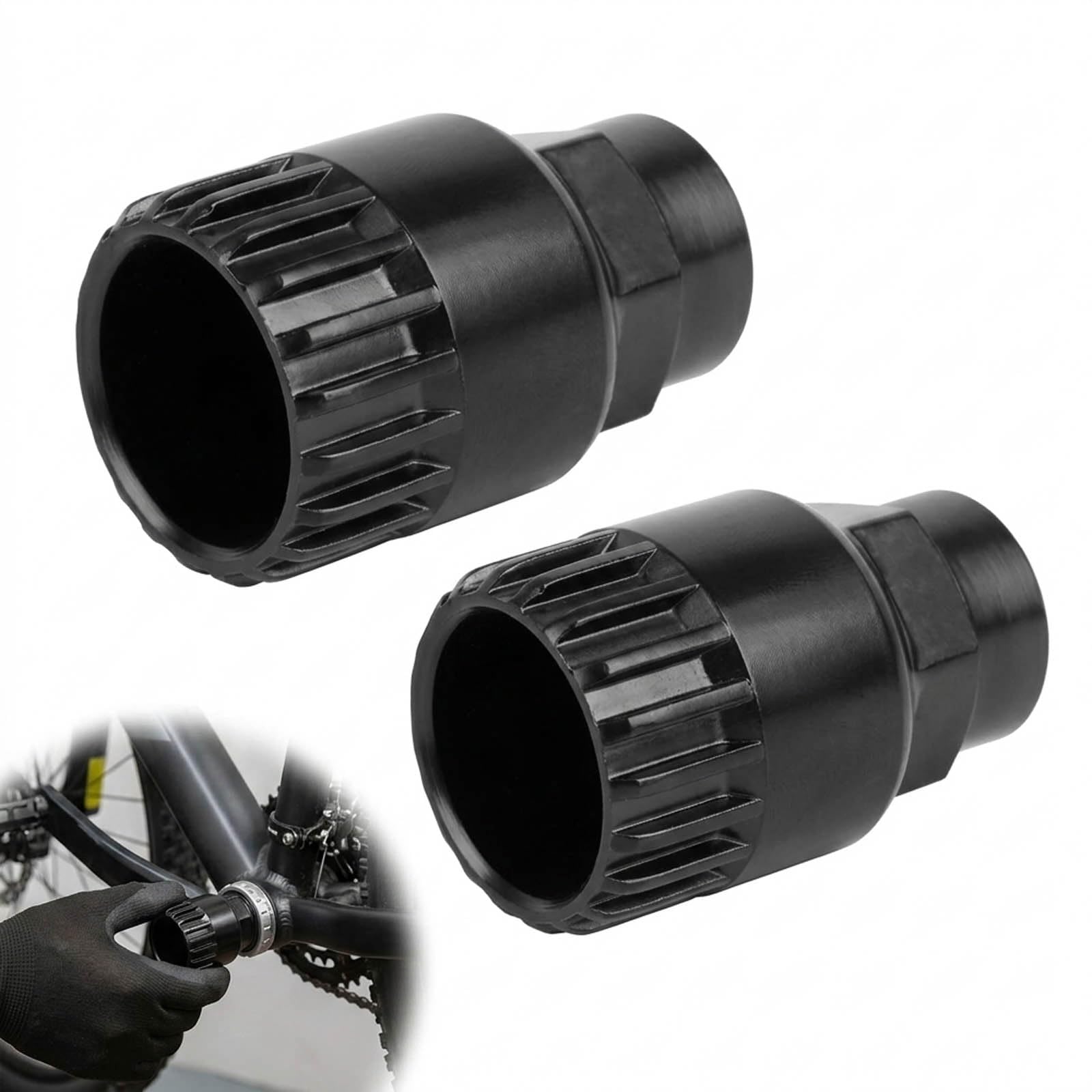 Bottom Bracket Removal Tool, Shimano Bottom Bracket Tool, Shimano Crank Removal Tool, Two-Piece Bicycle Maintenance Kit, Compatible with Various Bicycle Models, Durable Construction in Black Finish