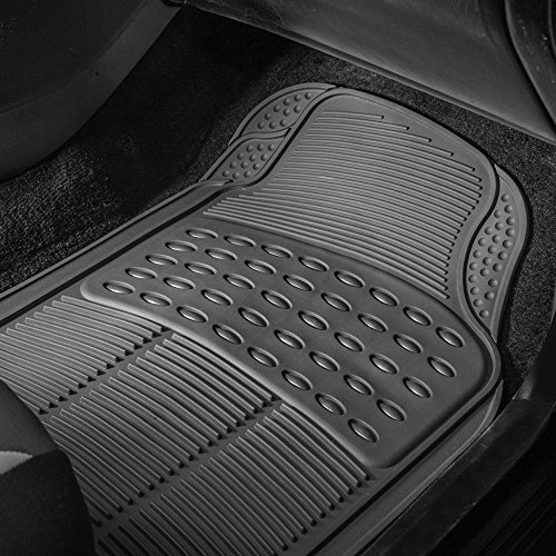 Image of FH Group Car Floor Mats - Heavy-Duty Rubber Floor Mats for Cars, Universal Fit Full Set, Trimmable Automotive Floor Mats, ClimaProof Floor Mats For Most Sedan, SUV, Truck Floor Mats Gray