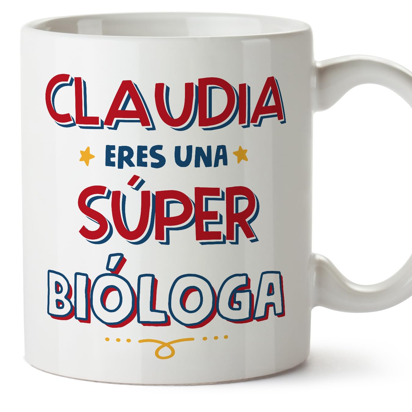MUGFFINS Personalised Mug for Biologist Woman - in Spanish - Eres Súper - Funny Custom Gift for Colleagues - Ceramic 11oz Mug