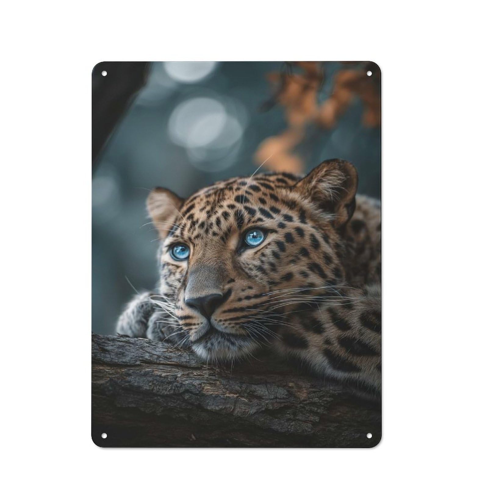 Tin Sign 40x30cm with Leopard Cub for Garage Wall, Retro-style Decor, for Room Styling Across Garages And Workshops