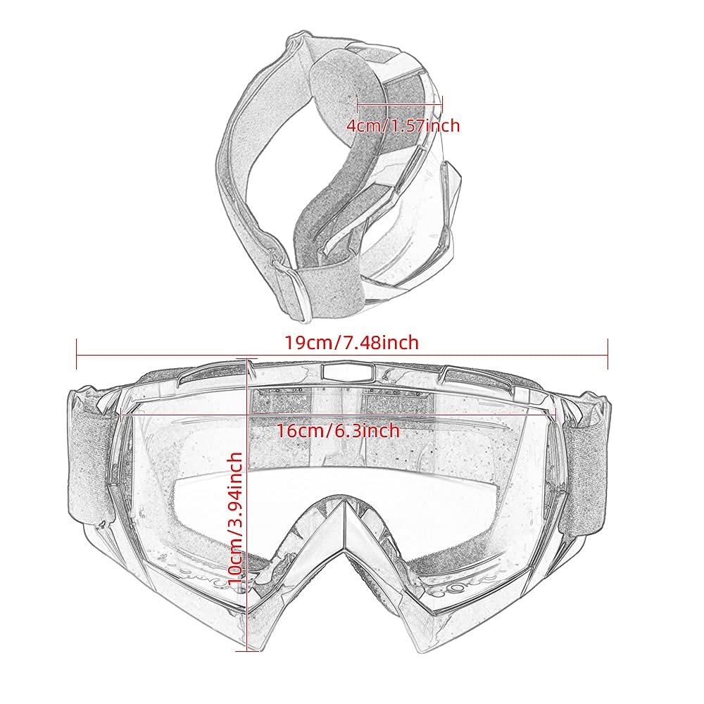 Lunettes de motocross, motocross, motocross, VTT, course hors route, lunettes d'équitation, coupe-vent, anti-buée, lunettes de ski UV