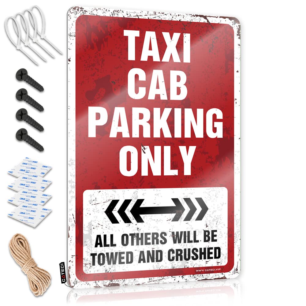 Mens Funny Sign Collection | Taxi Cab Parking Only Country Street Decoration(20X30CM)