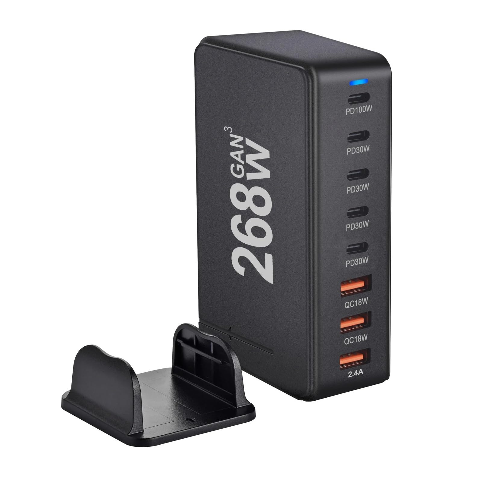 Ładowarka Biurkowa 268 W 8-portowa USB PD Szybkie Ładowanie 3.0 Szybka Typu C Przenośna