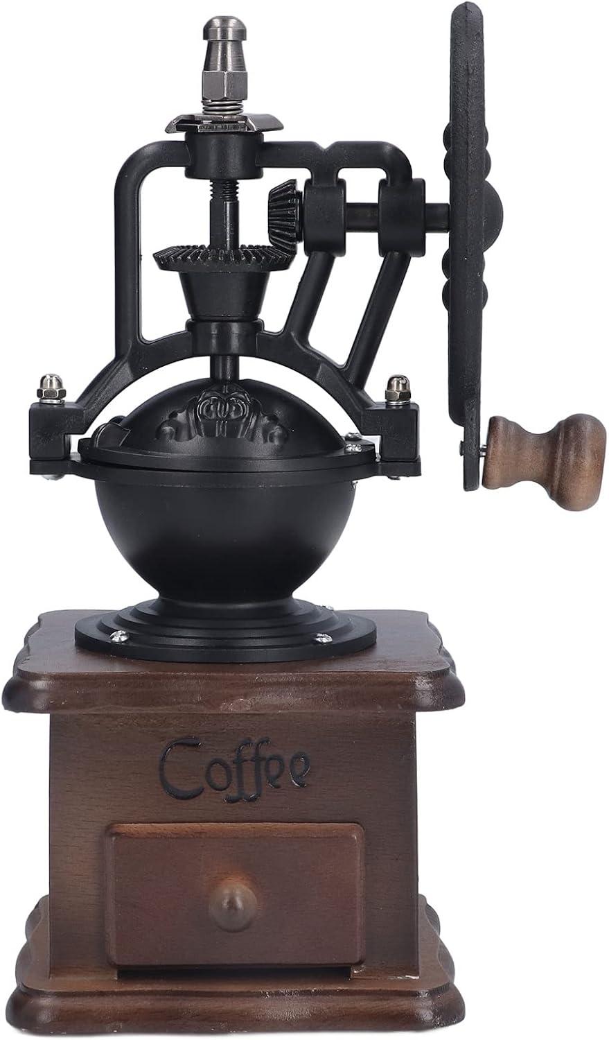 Manual Coffee Bean Grinder, Vintage Antique Wooden Hand Grinder Coffee