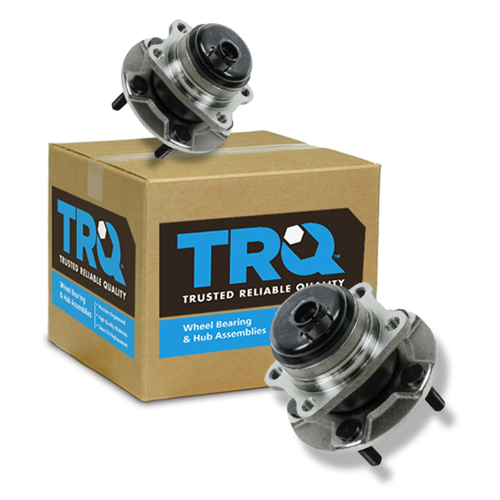 TRQ 2 Piece Rear Wheel Bearing &amp; Hub Assembly Set