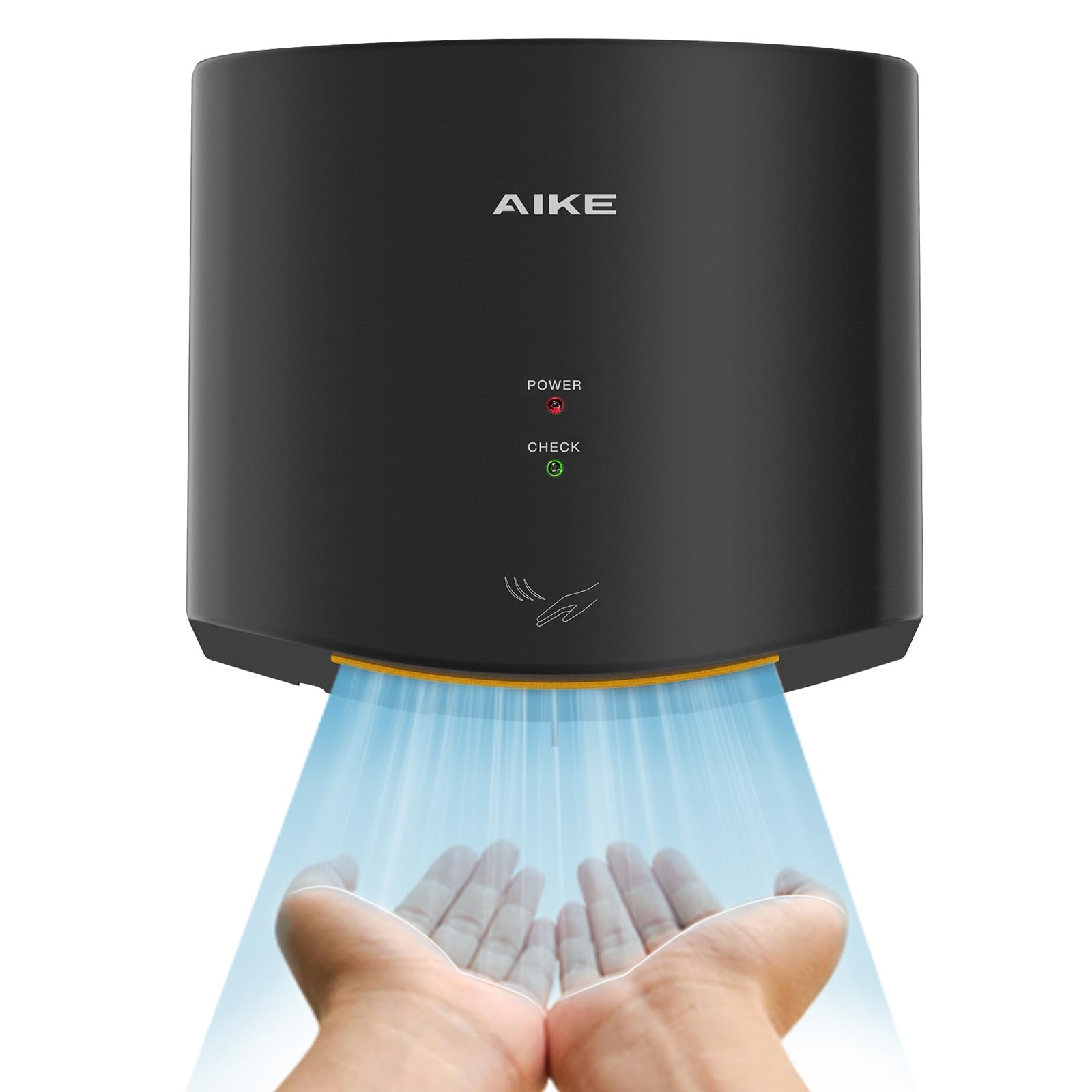 AIKE Air Wiper Compact Hand Dryer 110V 1400W Black (with 2 Pin Plug) Model AK2630