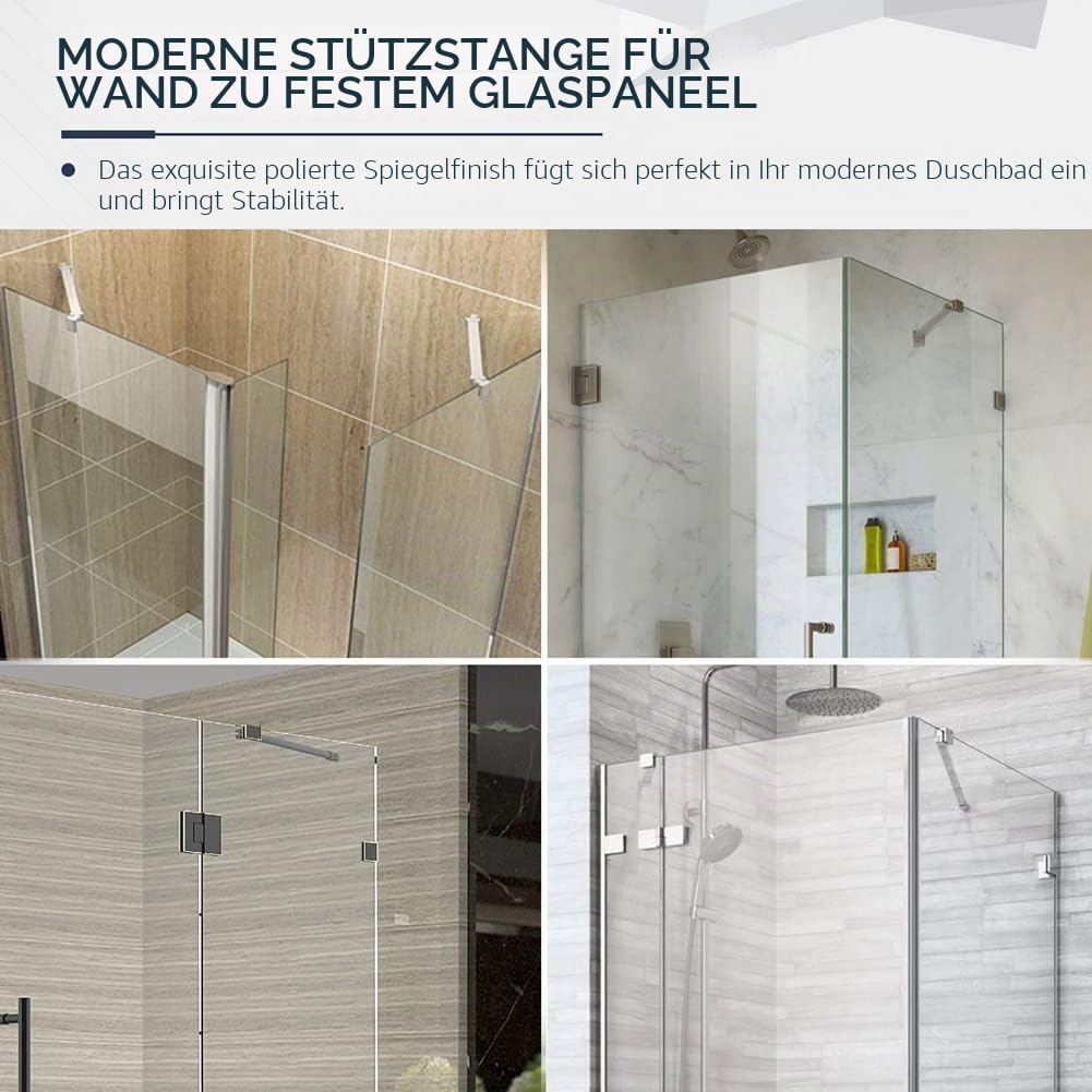 80 cm Edelstahl rahmenlose Dusche Tür Feste seitenwandplatte wall-to-glass Unterstützung Bar für 6mm 8mm 10mm Dick Glas von m-home