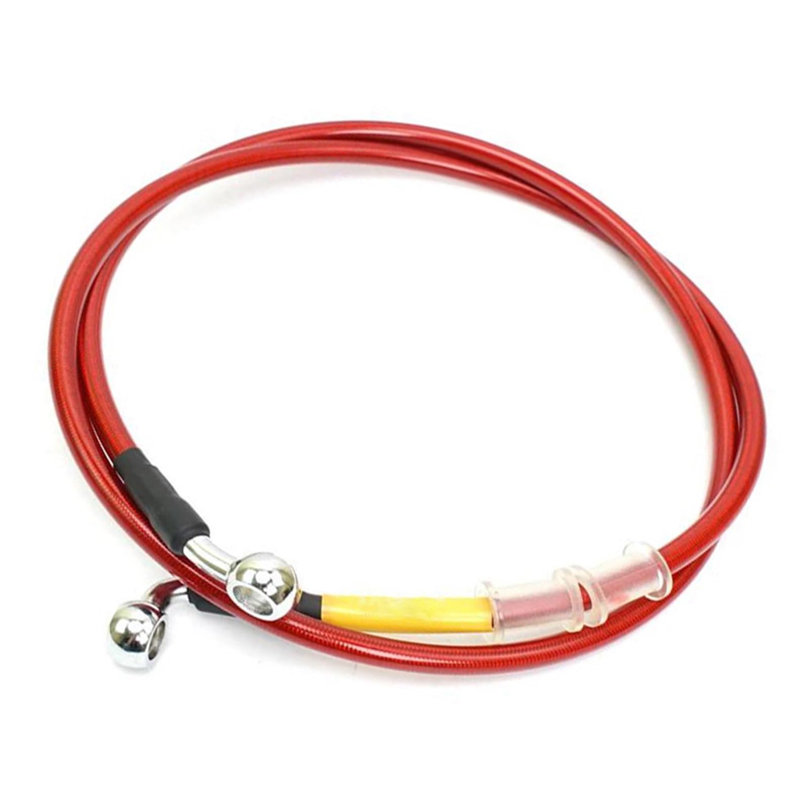 Shqxd Black- Silver Hydraulic Brake Hose Motorcycle Universal Hydraulic Brake Hose Tube Line Pipe Steel Mesh Braided Oil M10 Banjo 28° 90° 400Mm-2400Mm(2200Mm)