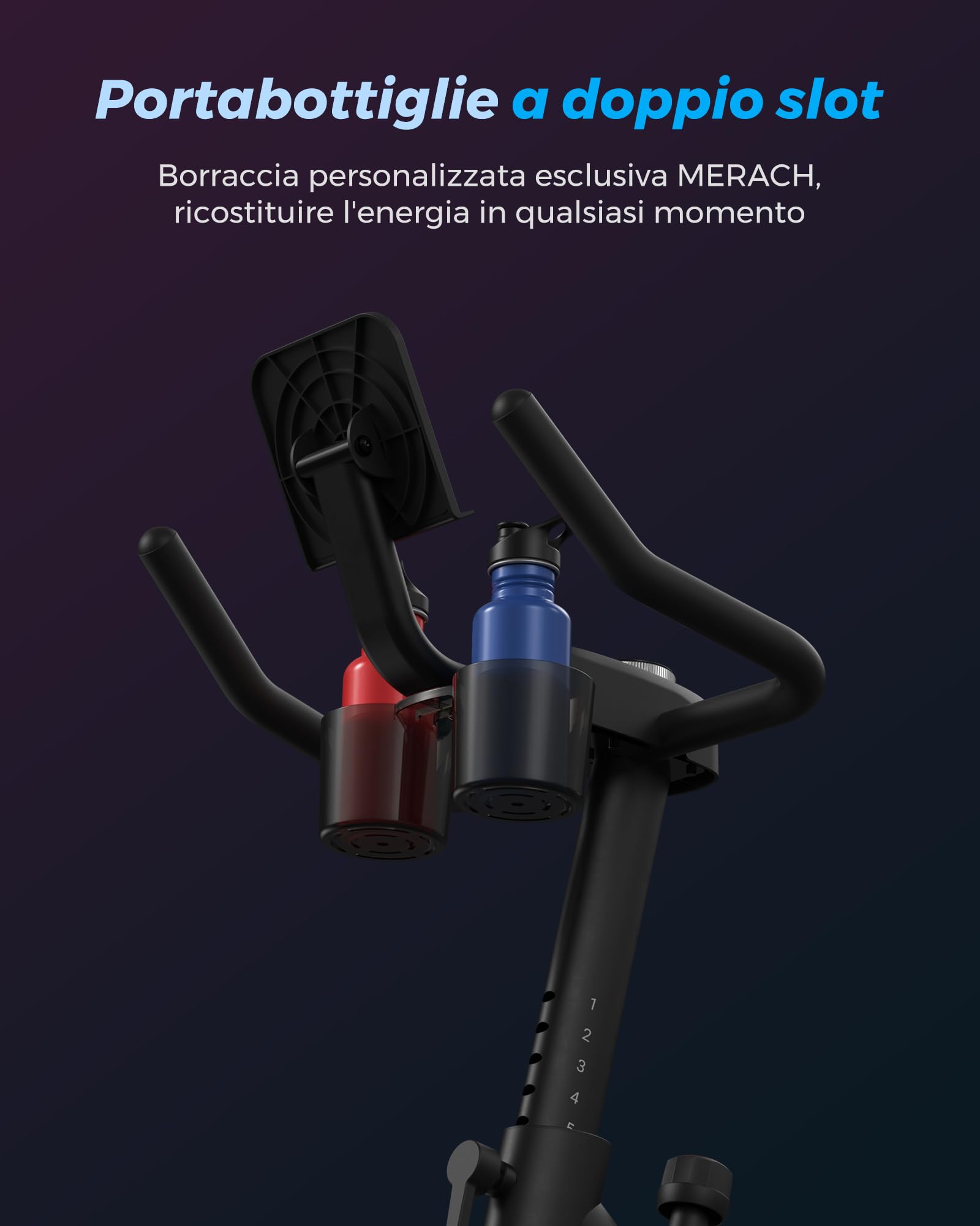 MERACH Cyclette da Casa, Silenziosa Cyclette Professionale con Resistenza Regolabile, Schermo LCD, Sedile Comodo e Grande, App Proprietaria, Ideale per Aerobica Domestica, Capacità di Carico di 122 KG