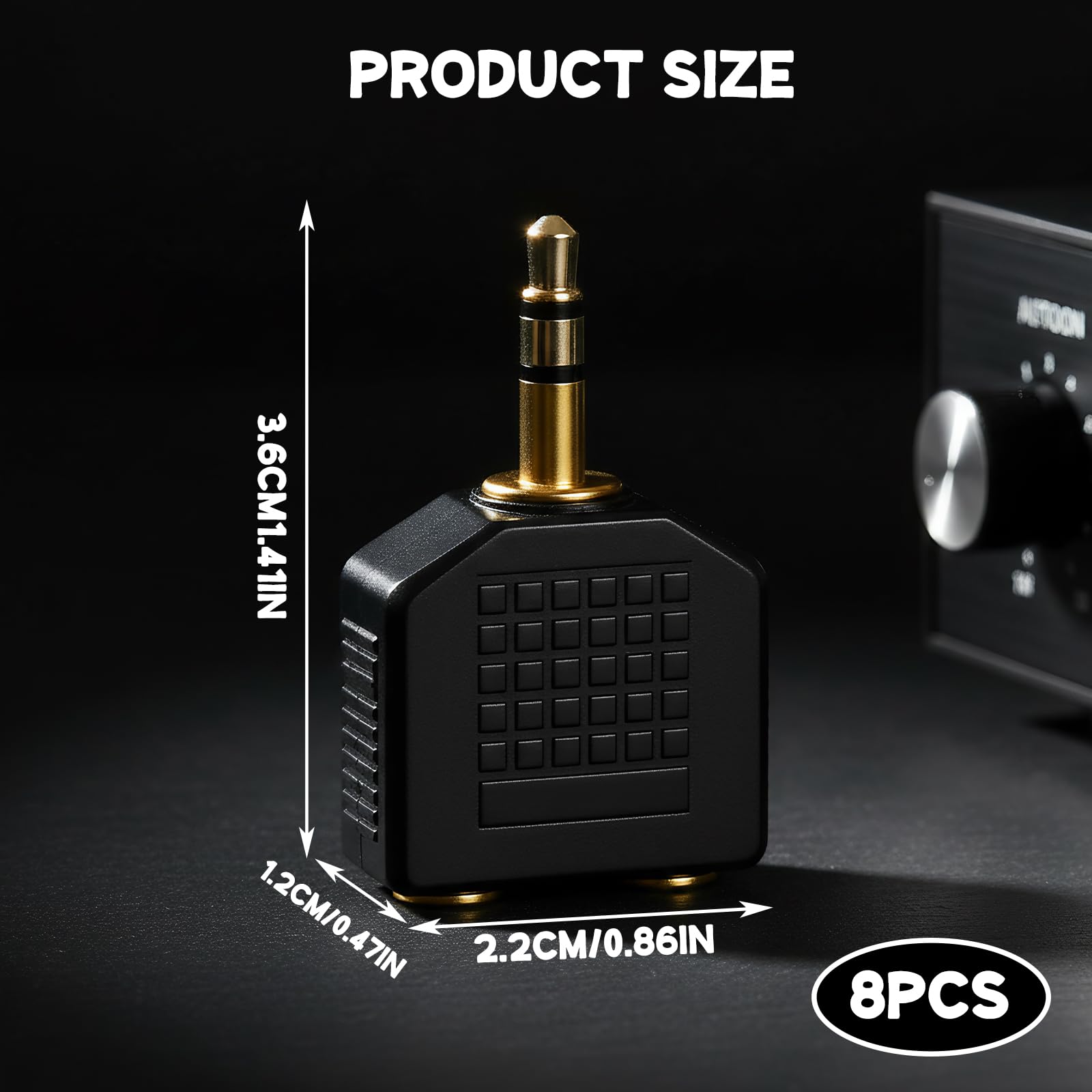 Rozdzielacz audio 3,5 mm, adapter do słuchawek, 1 x wtyczka 3,5 mm do 2 gniazd 3,5 mm, kompatybilny z komputerami, odtwarzaczami multimedialnymi i urządzeniami audio