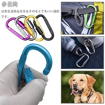 Amazon.co.jp: カラビナ D字型カラビナ 6個セット ロック