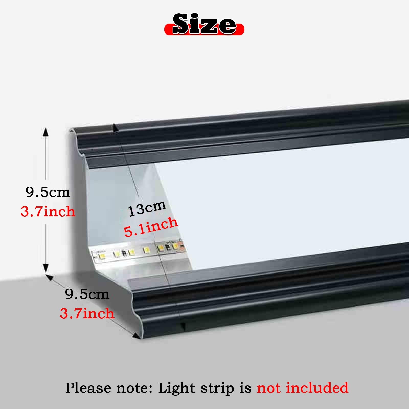 Taza de luz LED Canal de luz LED montado en la Superficie, Canal LED de Aluminio para baño/gabinete/Corredor/estantería, iluminación de moldura de Corona para Techo/Pared/Suelo(2m/6.6ft)