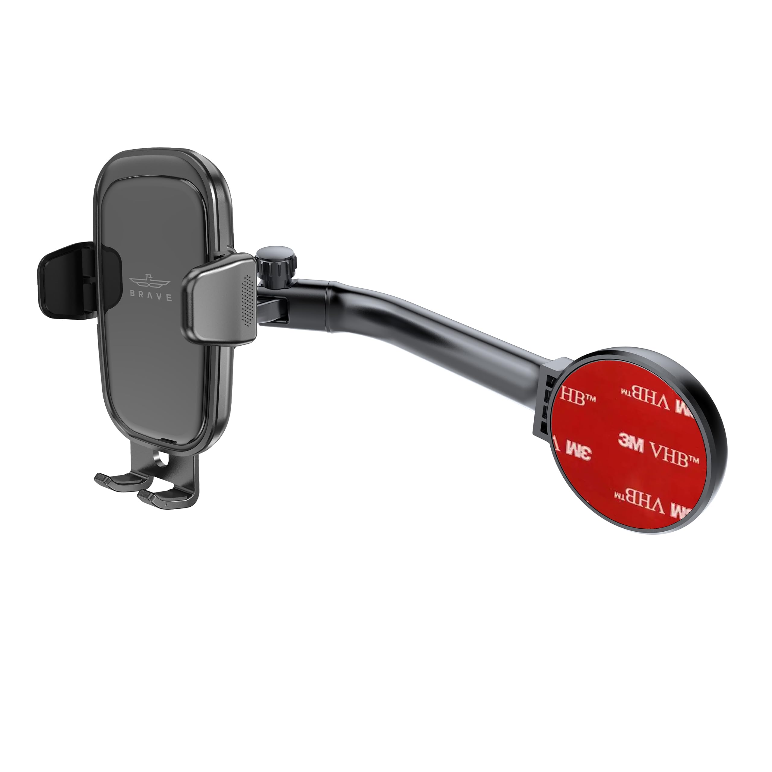 BRAVE Car Phone Holder, 360° Rotatable Mobile Holder for Car, Universal Clamp Car Phone Mount for iPhone 15 Pro Max, ‎Samsung s24 Ultra, Redmi Note 13, etc (BHL-50) – Black