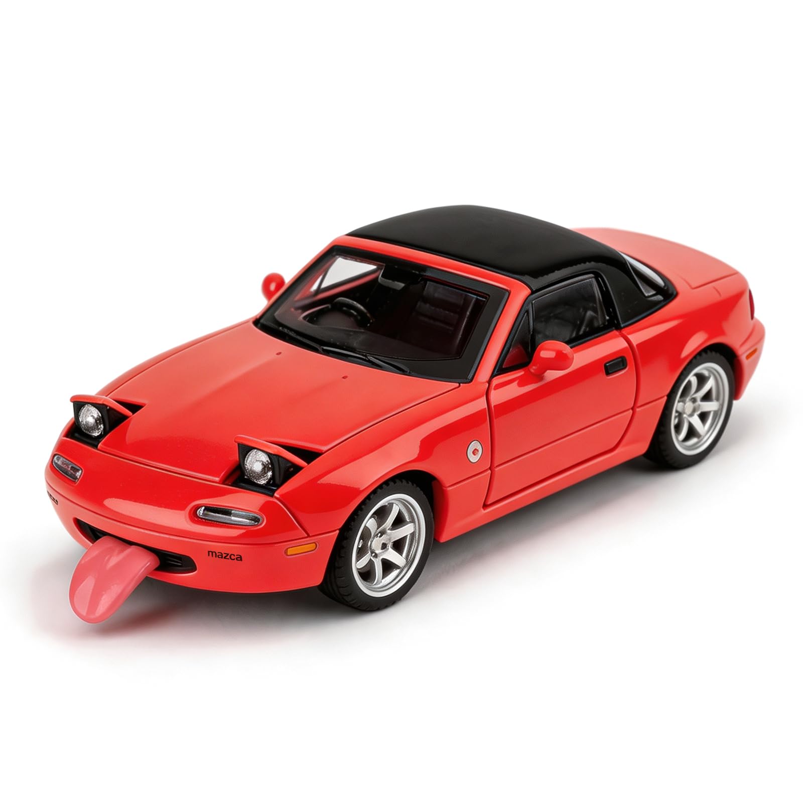 imtfzct Mazda Miata MX-5 - 1/32 - Voiture miniature à rétraction - Avec son et lumière - Convient aux enfants de 4 à 7 ans - Voiture jouet de collection - Rouge