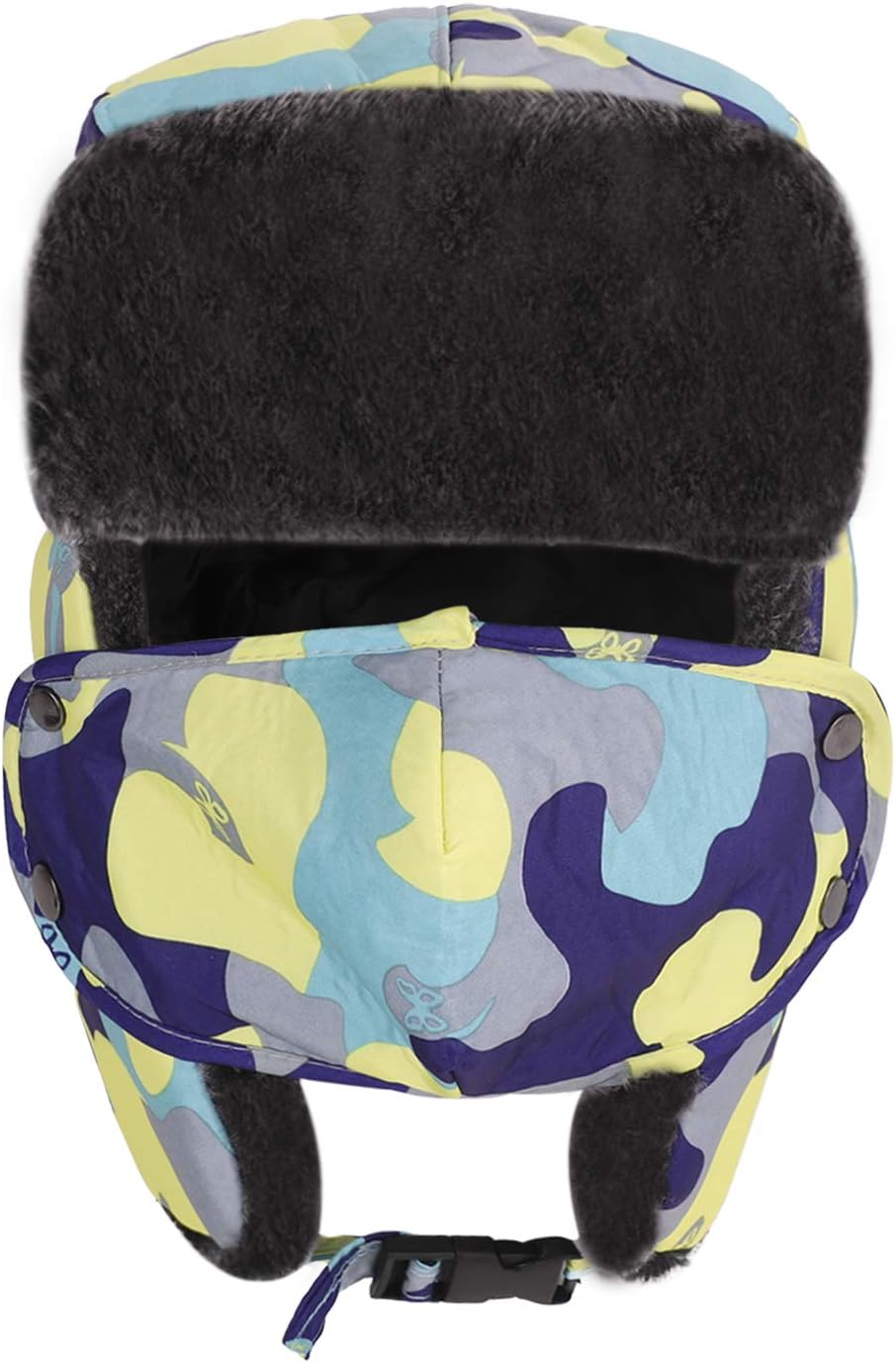 Kids Teens Girls Boys Winter Hat with Large Flaps Warm Faux Fur Trapper Hat Windproof Face Warmer Thermal Outdoor Snow Ski Fall Winter Hunting Russian Ushanka Cap Trooper Pilot Earflap Cap