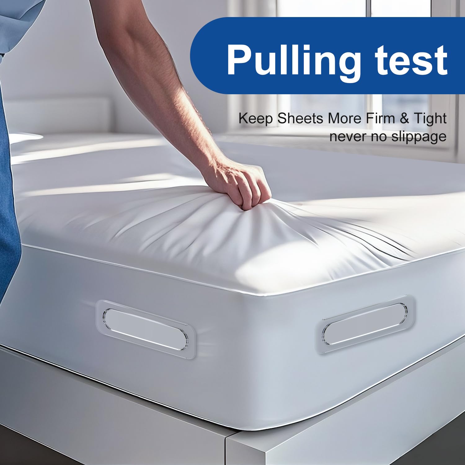 Tabiaprd Bed Sheet Holders,8 Set Lock Sheet Holders Upgrade Bed Sheet Fasteners for No More Loose Sheets,Heavy Duty Mattress Fitted Sheet Lock, Easy to Install(S Size)