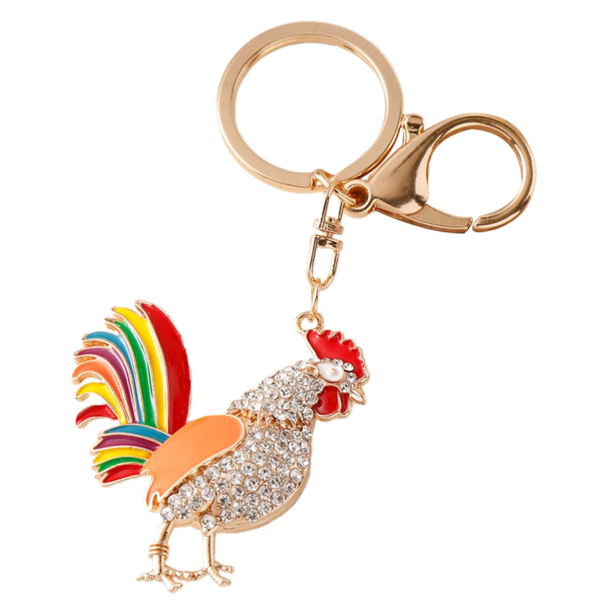 Homoyoyo Hahn-schlüsselanhänger Schlüsselanhänger Süß Flauschiger Hahnschlüssel Karte Mit Etiketten Anhänger Makramee Zubehör Metall