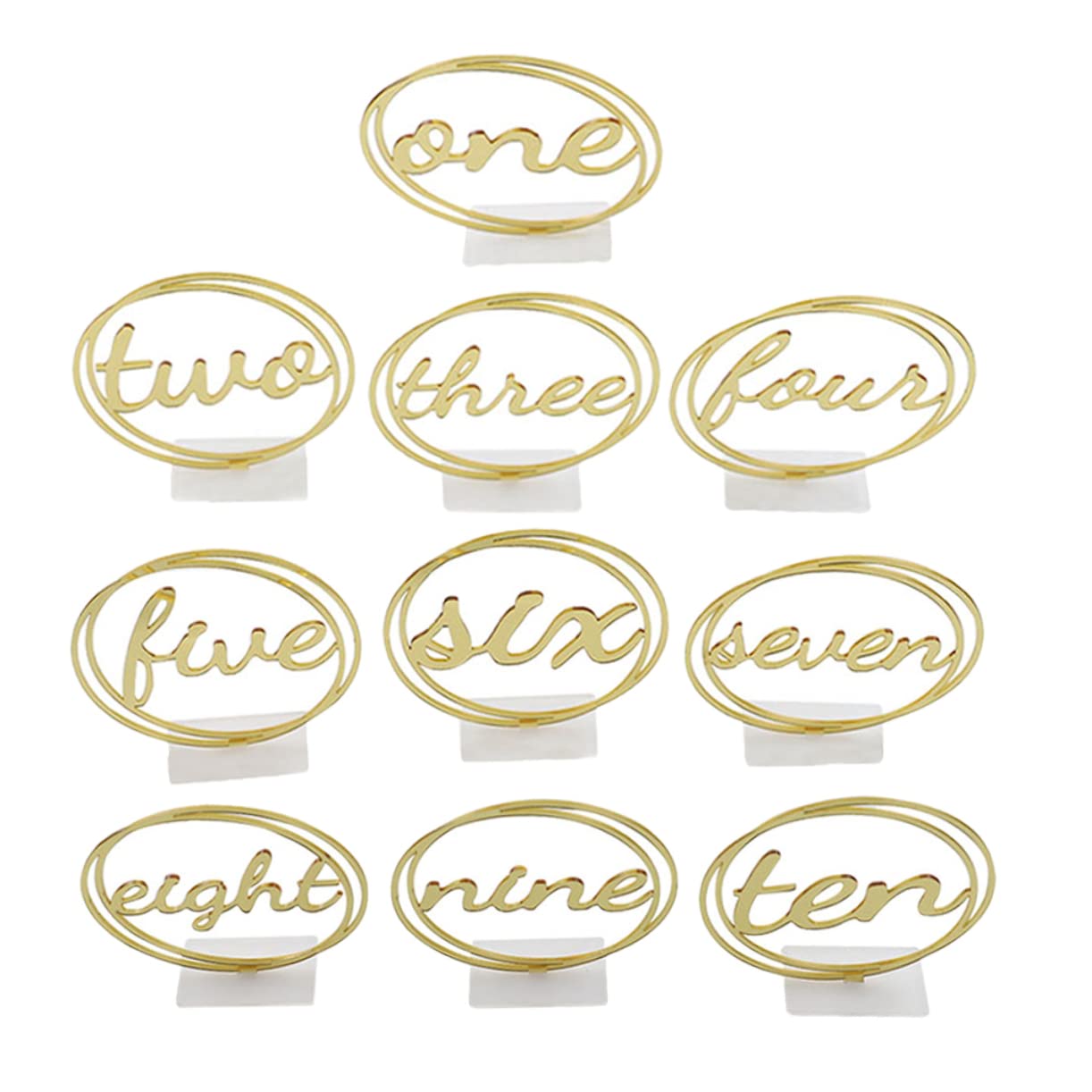 CONGARTENO 10pcs Delicate Acrylic Wedding Table Numbers Elegant Round Hollow Design for Reception Stylish Table Signs for Wedding Decor and Events