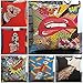 JWEK Fodera per Cuscino 6 Set di divani in Lino Abbraccio Federa Moda Pop Art Federa Moda Set Decorazione della casa Divano per Auto Decorazione Federa Cugino 45X45 cm