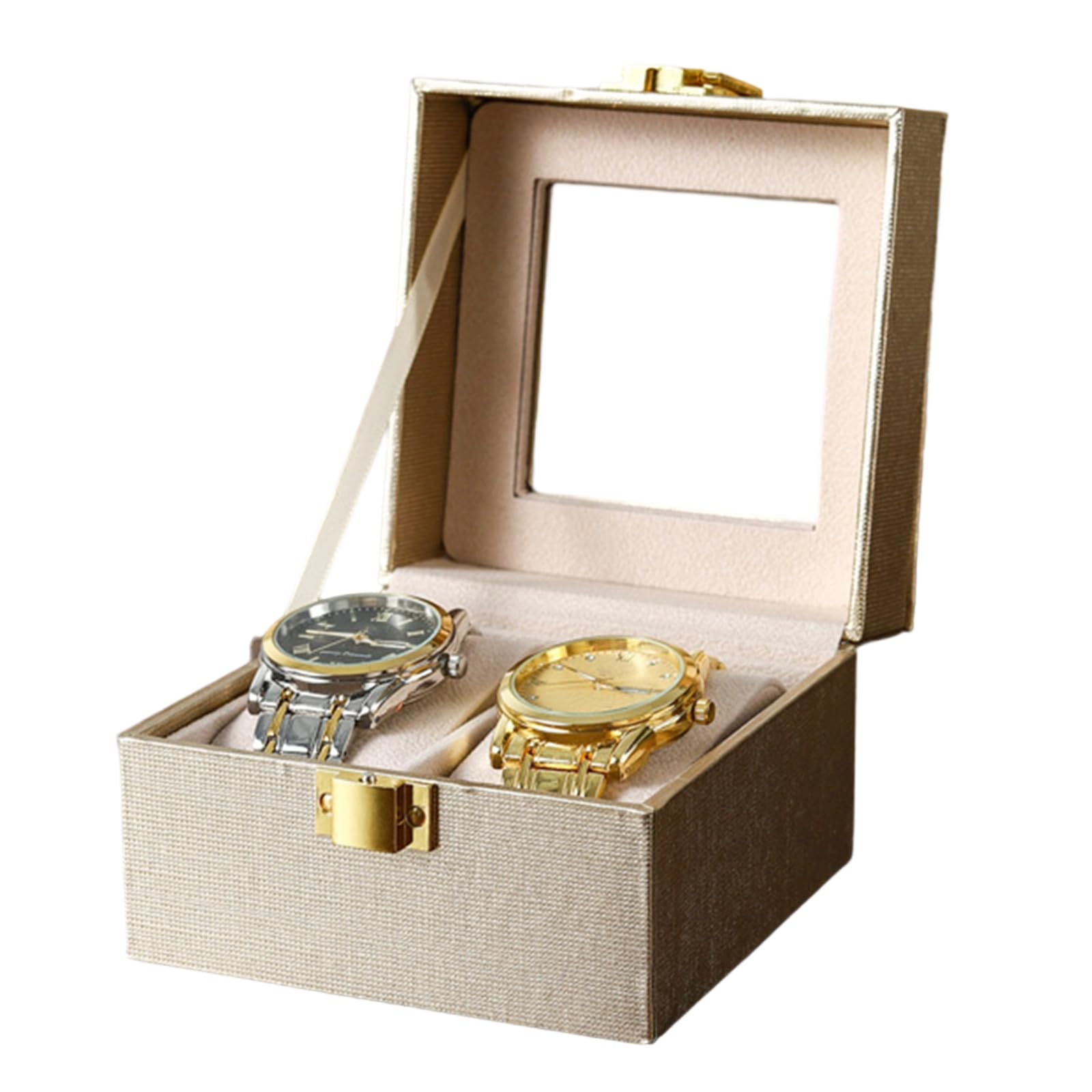 Nucelit Timepiece Jewelry Watch Case Container with Clear Window Dustproof Cover Suitable for Watches Bracelets Storage Watch Organizers Case