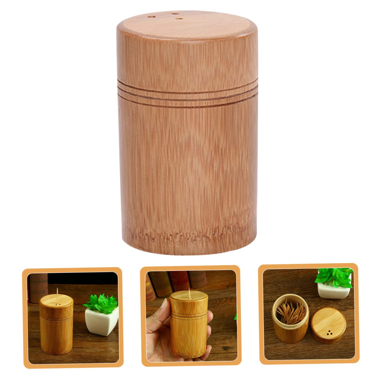 KICHOUSE 3pcs Storage Tube Rustic Toothpick Mini Decor Toothpick Bucket Toothpicks Can Mini Vending Machines Tooth Pick Holder Toothpick Case Travel Toothpick Container Dispenser