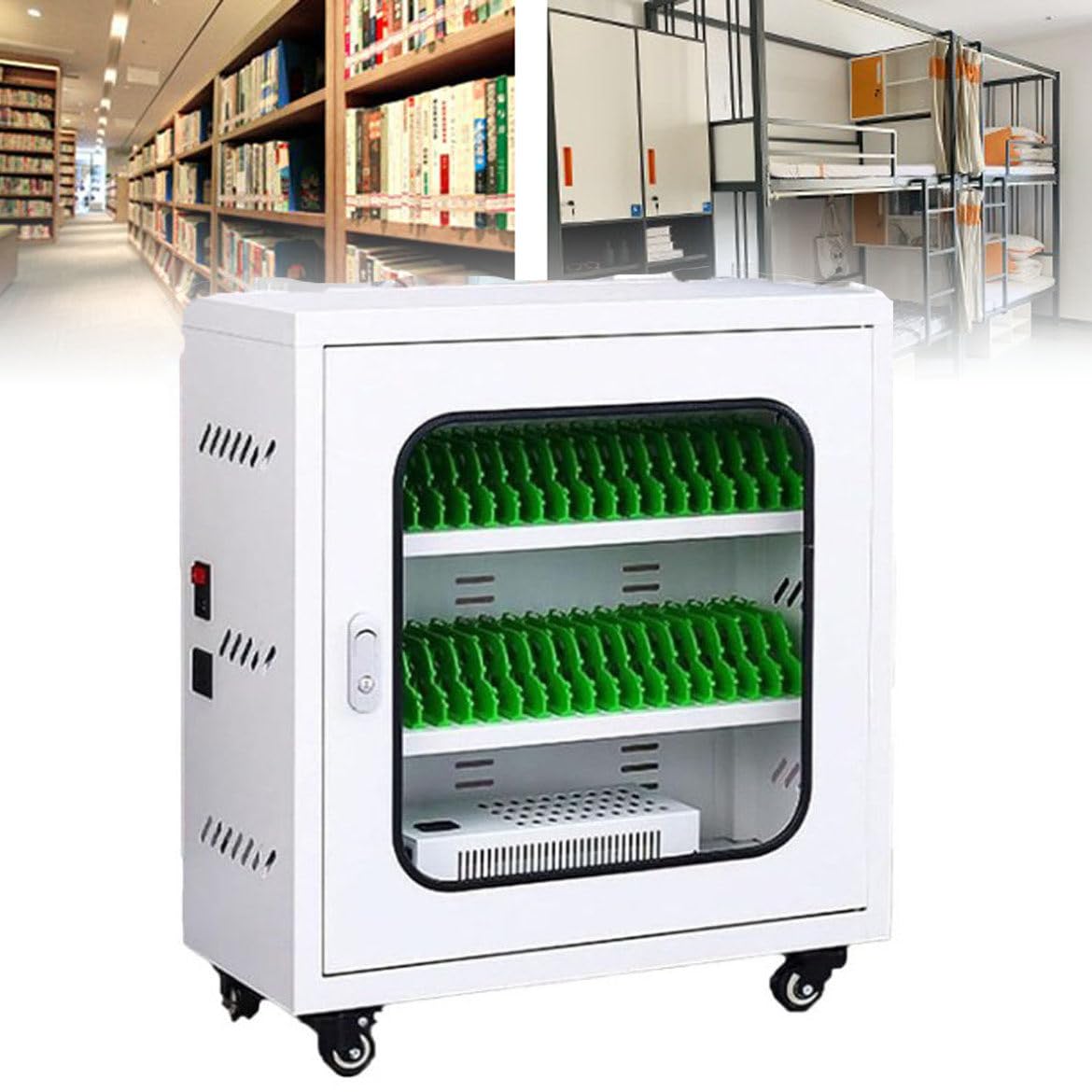 GTHTUHFD Cell Phone Charging Stations + Cellphone Locker 2 In 1 - Rechargeable Mobile Phone Charging Cabinet,Portable Storage Box,50Slots-40Slots,40slots