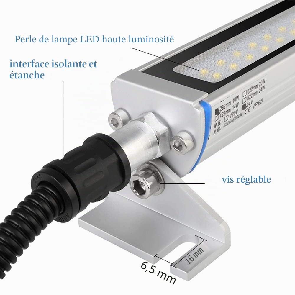 YJINGRUI CNC Machine Lumière 115 ° Pliante Industrielle Lumière de Travail Étanche Atelier Garage Éclairage (110~220V, 622mm 20W)