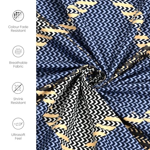 Image of Rivermoor 200 TC Ultrasoft Cotton Bedsheet for Single Bed | Cotton Bedsheet with 1 Pillow Cover | Multi Color Geometric Pattern | 58 x 88 Inches | Breathable & Wrinkle Resistant