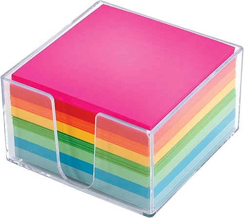 Office Depot Brand Plexi Note Cube, 3 14" x 3 14", sin rayas, 500 hojas, varios colores neón