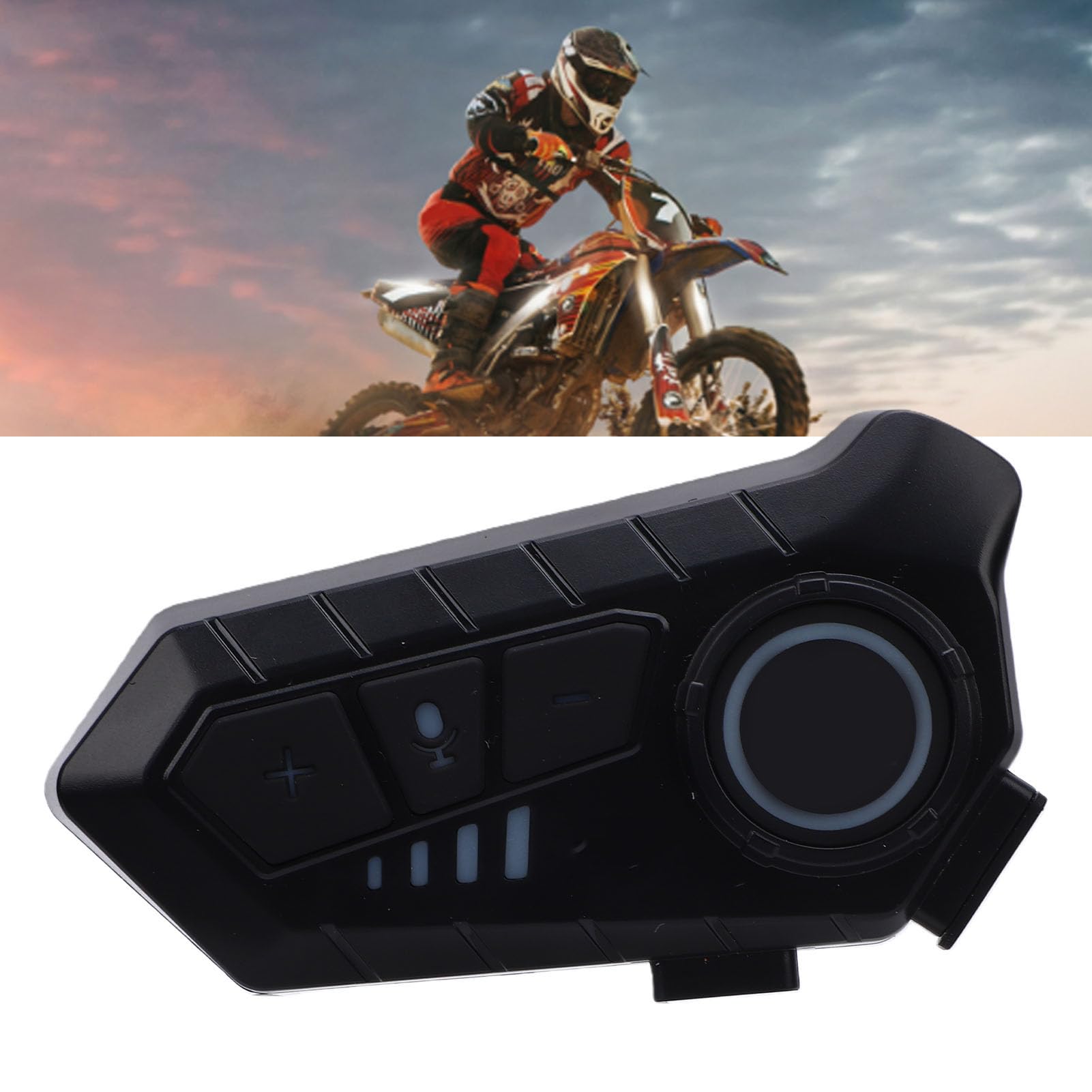 Jiawu Auricolare Bluetooth per Casco con Cancellazione del Suono e del Rumore HiFi per Ciclismo e Avventure All'aperto, Impermeabile IPX6