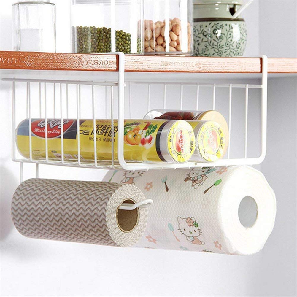 Franklite Storage Basket Kitchen Storage Rack Under Cabinet Storage Shelf Basket Wire Rack Organizer Multifunctional (Black 128 x 26 x 20Cm Iron, Floating Shelves)-image-38