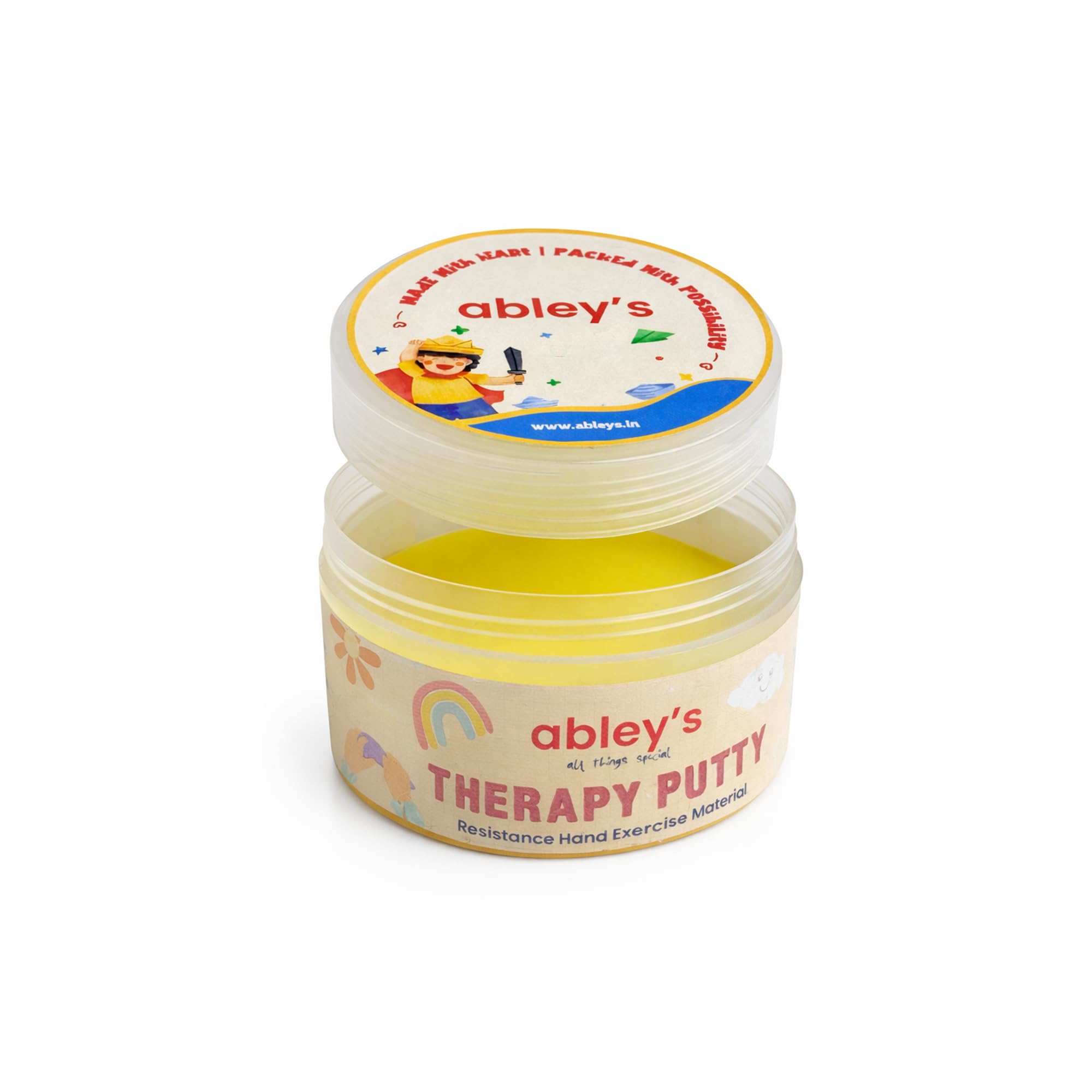 abley's Therapy Putty for Kids | Usage Occupational Therapy, Rehabilitation, Fine Motor Skills, Stress Relief (Yellow) | 50 gms-image-42