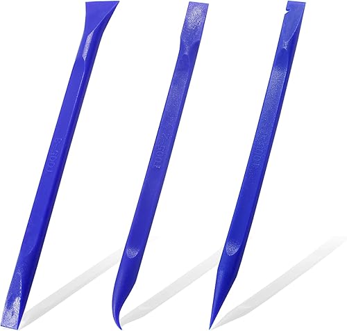 Miniatura 6 de Moicstiy 9 piezas de herramienta de limpieza de raspador de plástico, fibra de carbono antiarañazos, raspador rígido multiusos en forma de bolígrafo