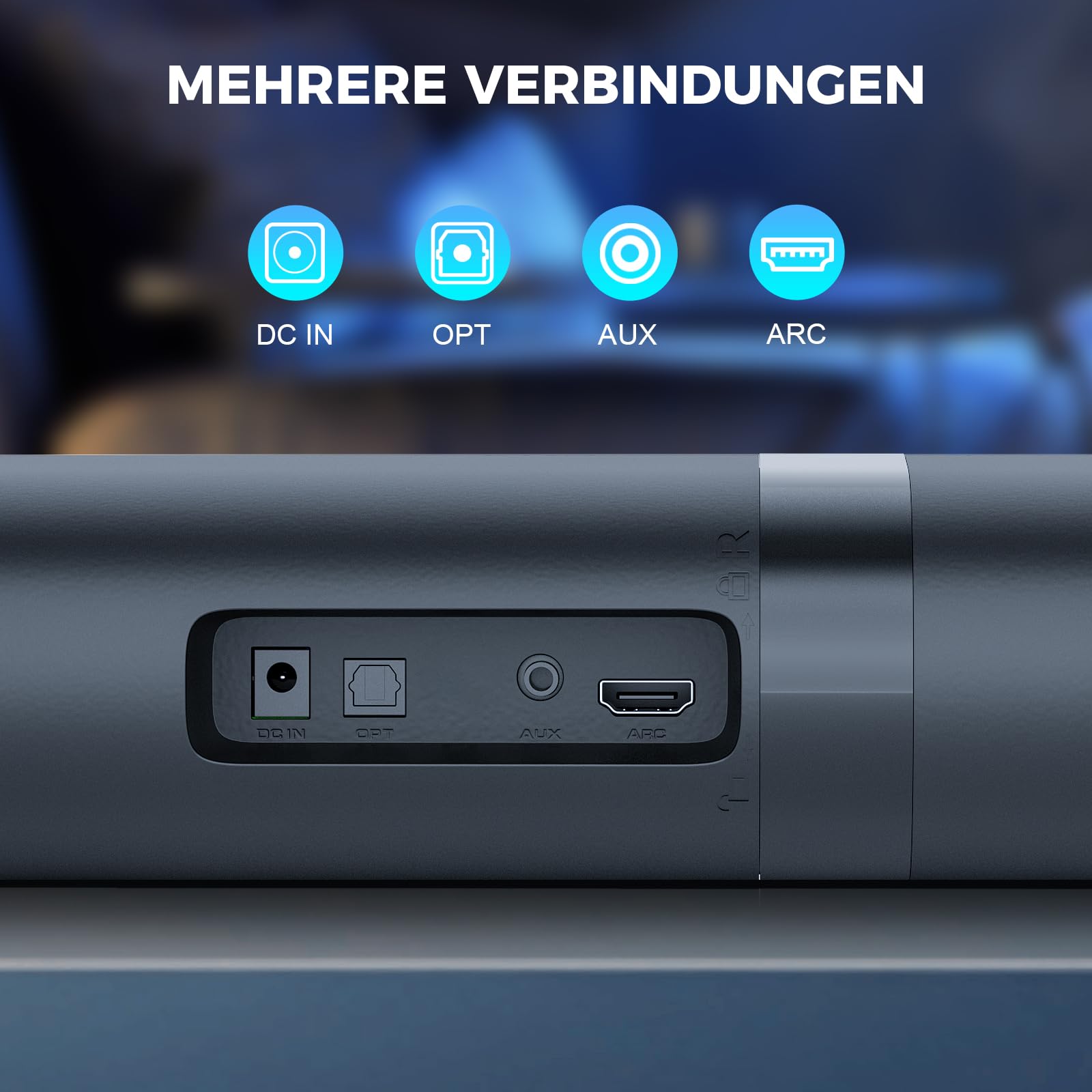 GarageRock Soundbar mit Subwoofer für TV, 110 W Peak 2-in-1 Sound Bar mit Adjustable Deep Bass, Bluetooth 5.3/ARC/Opt/AUX-Anschluss, Surround Sound System für Fernseher/PC/Projektoren/Geschenk, 1 Set